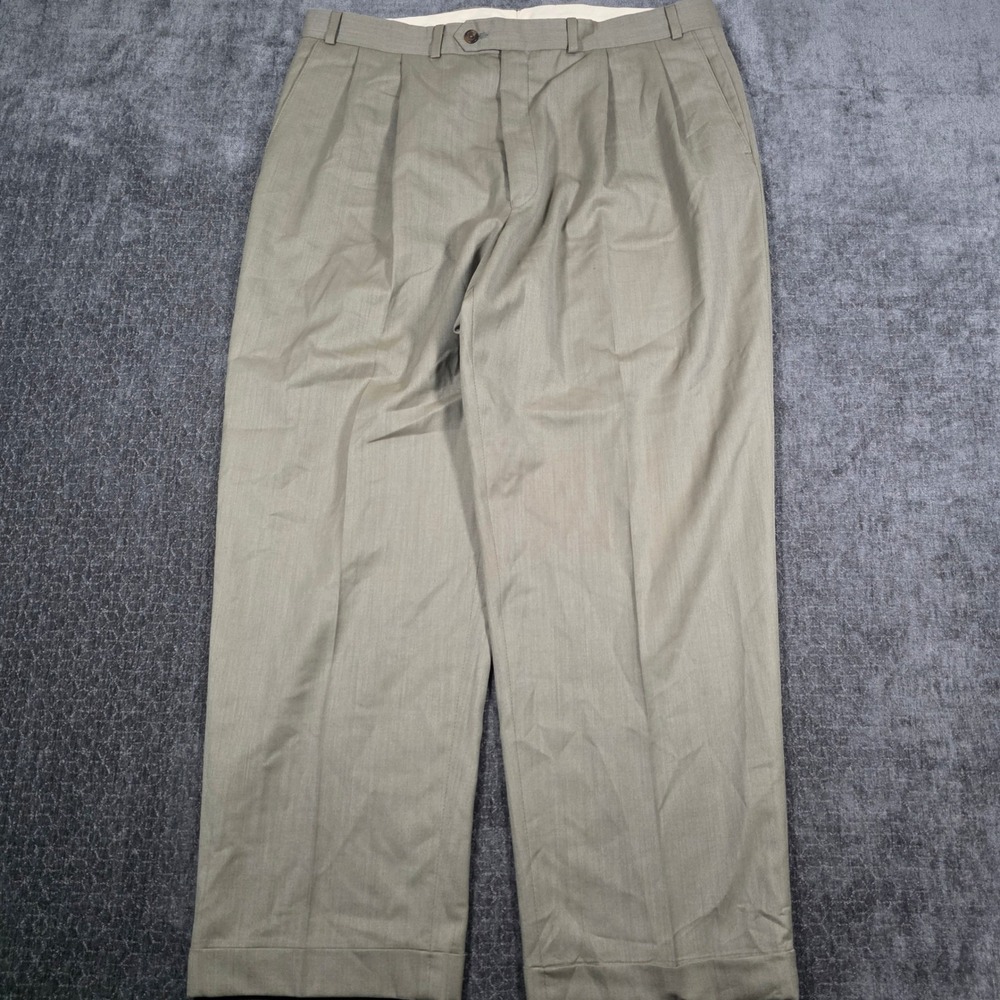 Polo University Club Ralph Lauren Super 100s Wool Pleated Cuffed Pants 36x30